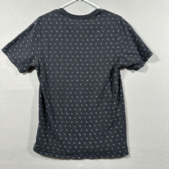 True Religion‎ Shirt Mens Small Black All Over Monogram Graphic Short Sleeve - Picture 8 of 8